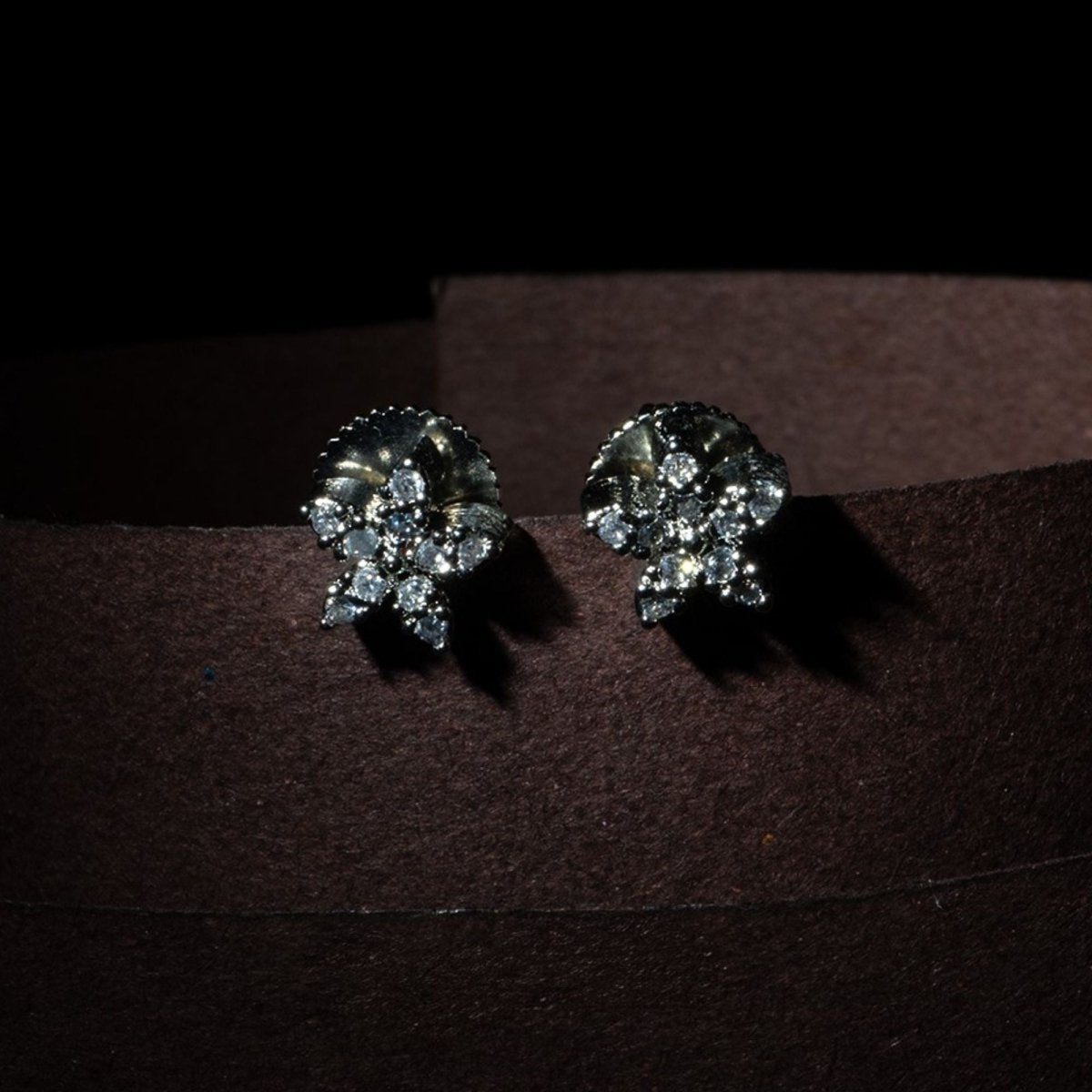 White Rhodium Plated Star Cluster Stud Earrings