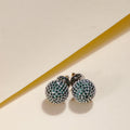 Rhodium Plated Round American Diamond Stud Earrings