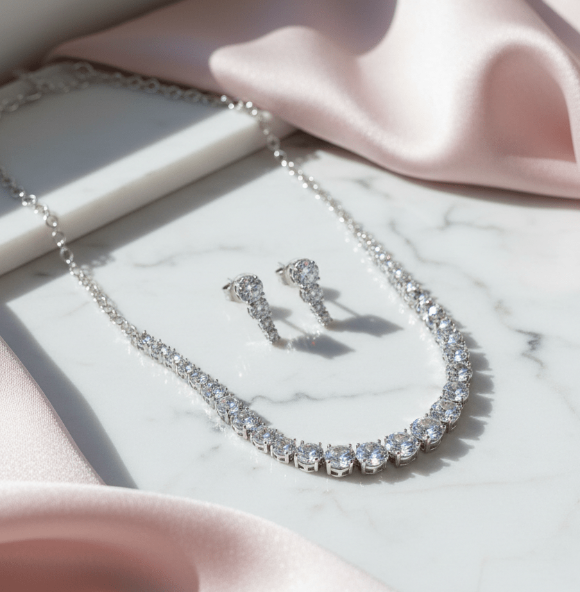 Whitney - Silver Cubic Zirconia Bridal Jewelry Set