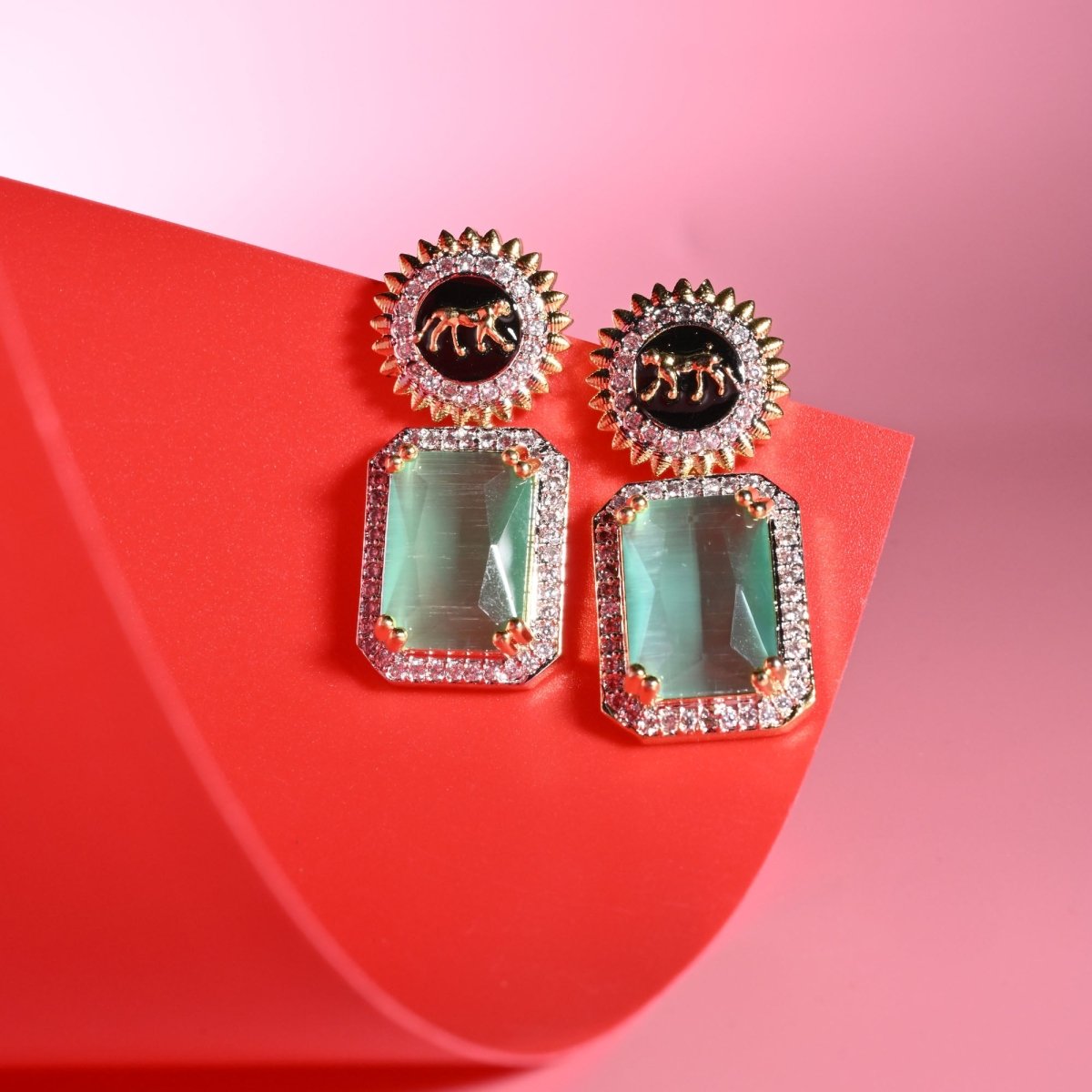 Wild Aura Gold and Silver Plated Earrings Drops